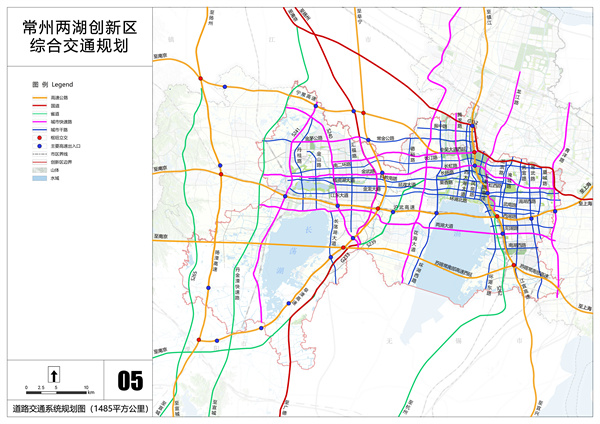 两湖 道路交通系统规划图（1485平方公里）