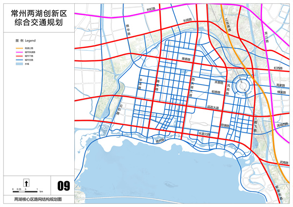 两湖核心区路网结构规划图